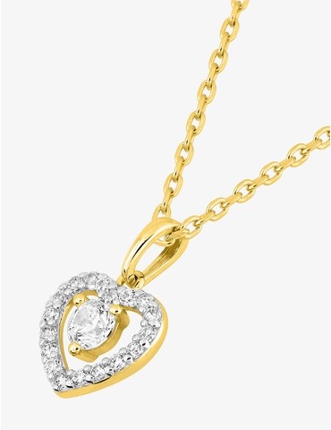 Collier cœur en plaqué or,...