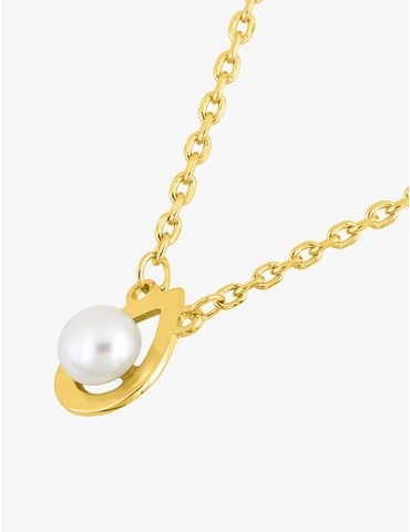Collier en plaqué or, perle...