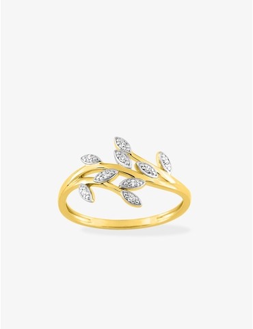 Bague feuillage en plaqué...