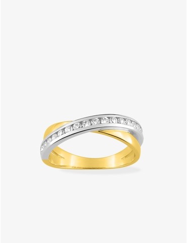 Bague en plaqué or, rhodium...