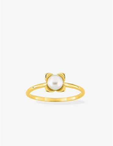Bague plaqué or avec perle...