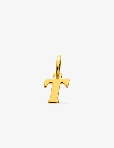 Pendentif plaqué or lettre T