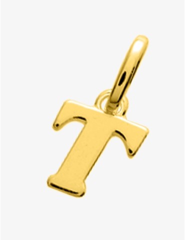 Pendentif plaqué or lettre T