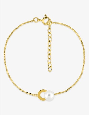 Bracelet plaqué or perle de...