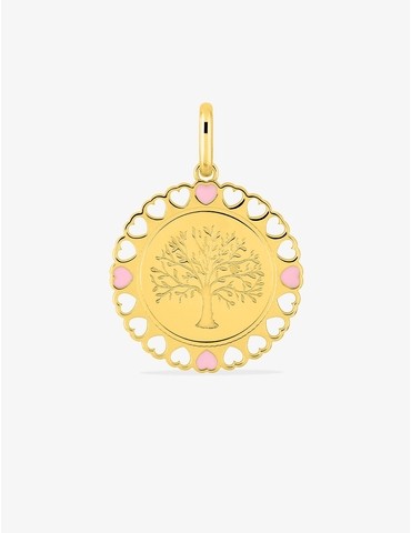 Pendentif plaqué or rond...