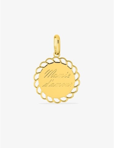 Pendentif plaqué or ronde...