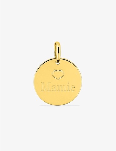 Pendentif plaqué or cœur et...