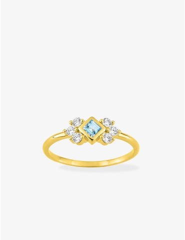 Bague plaqué or oxydes de...