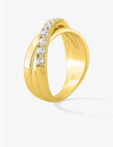 Bague plaqué or entrecroisé...