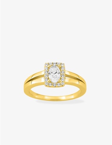 Bague plaqué or oxyde de...