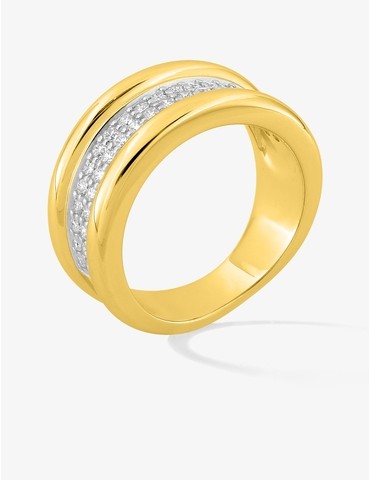 Bague bicolore plaqué or...