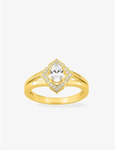 Bague plaqué or avec oxyde...