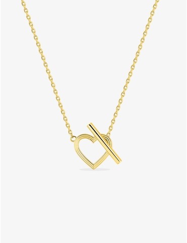Collier cœur plaqué or avec...