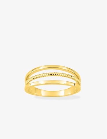 Bague trois brins plaqué or