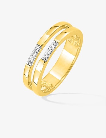 Bague double anneau plaqué...