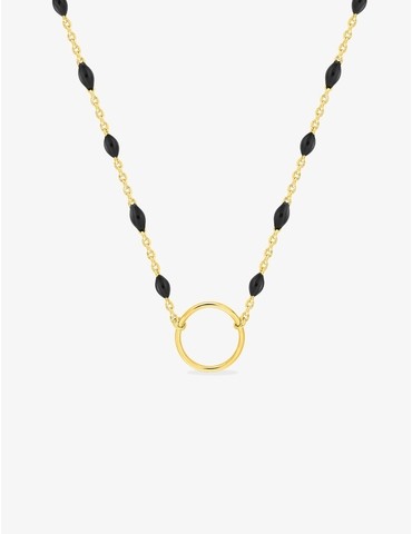 Collier plaqué or et résine...