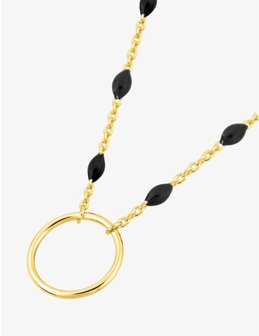 Collier plaqué or et résine...