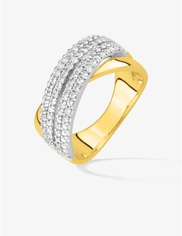 Bague plaqué or et rhodium,...