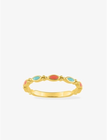 Bague plaqué or avec laque...