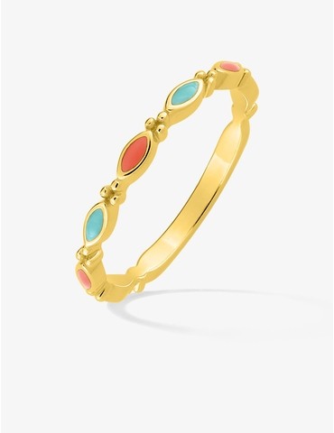 Bague plaqué or avec laque...