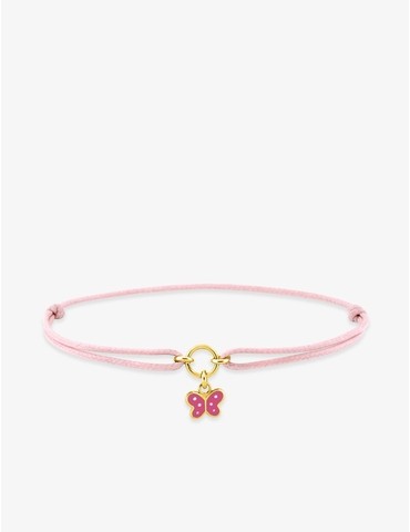 Bracelet cordon rose plaqué...