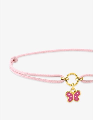Bracelet cordon rose plaqué...