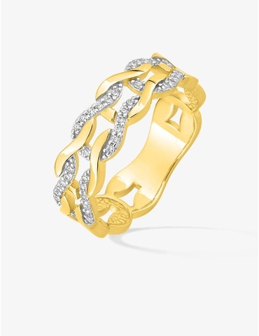 Bague plaqué or et rhodium...