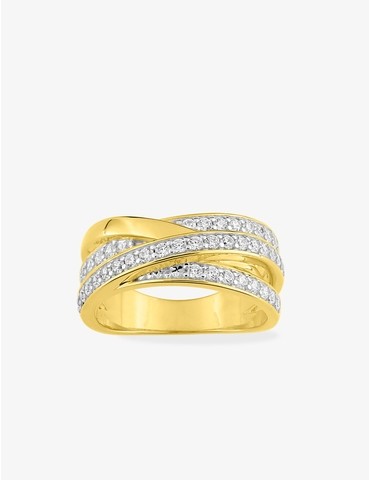 Bague plaqué or et rhodium...