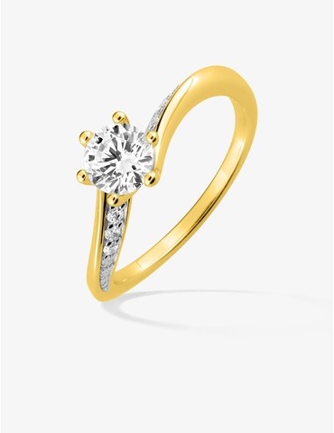 Bague plaqué or et rhodium...