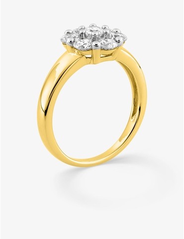 Bague plaqué or et rhodium...