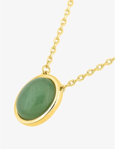 Collier aventurine plaqué or