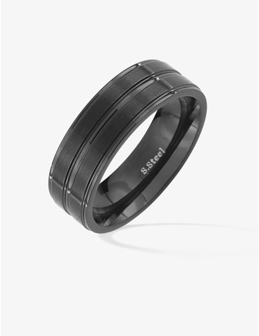 Bague noire en acier