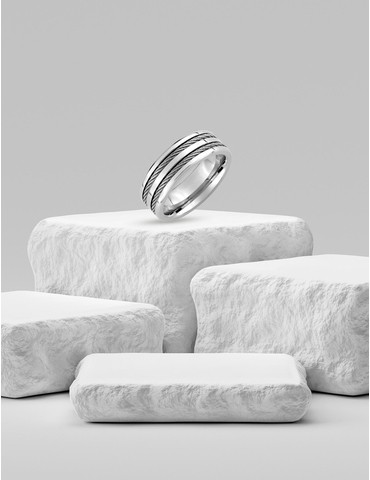 Bague acier CARGO 3 bandes...
