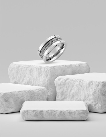 Bague acier CARGO 2 bandes...