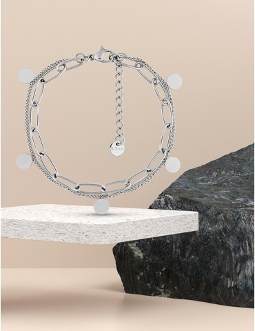 Bracelet deux rangs en acier