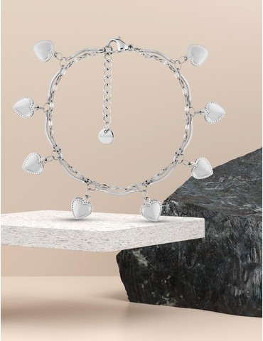 Bracelet double rangs en acier