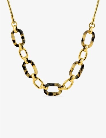 Collier chute en acier doré...