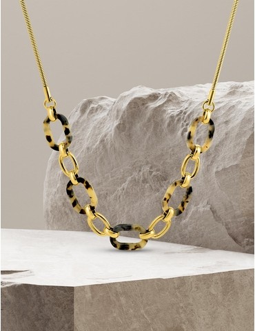 Collier chute en acier doré...