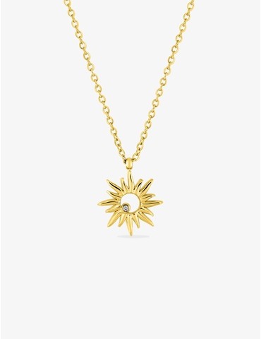 Collier soleil acier doré...
