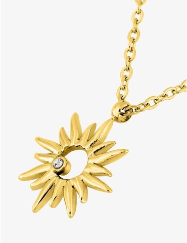 Collier soleil acier doré...
