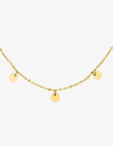 Collier acier doré,...
