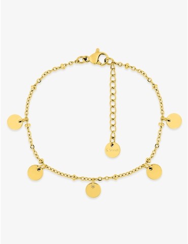 Bracelet acier doré,...