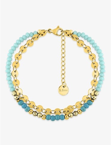 Bracelet chaîne acier doré...