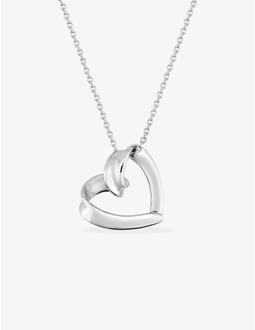 Collier cœur fantaisie acier