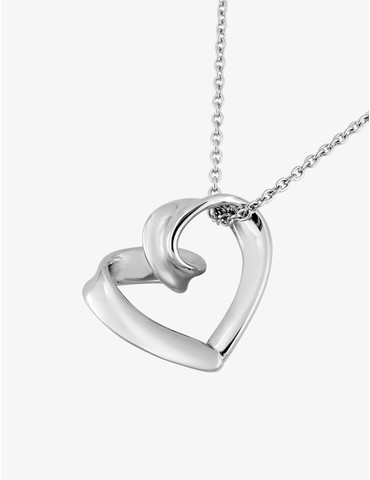 Collier cœur fantaisie acier