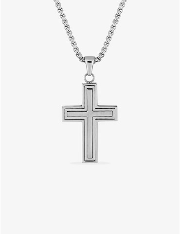 Collier croix acier