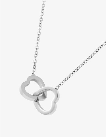 Collier cœurs entremêlés acier