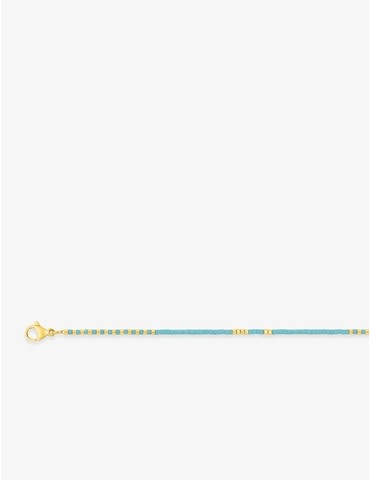 Collier perles en acier doré