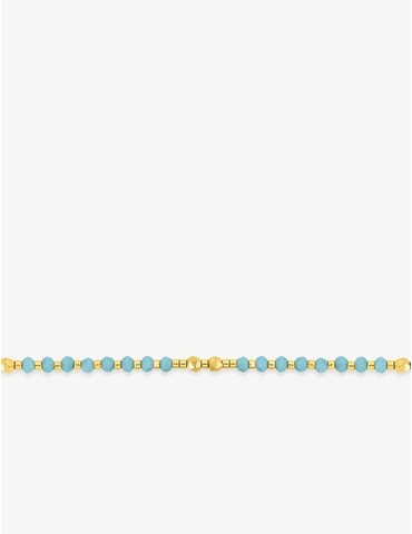 Bracelet perles en acier doré