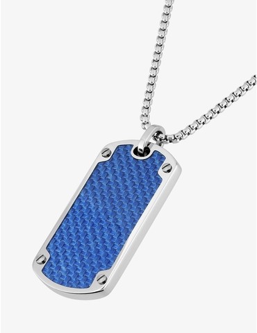 Collier en acier et carbone...